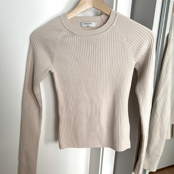 Babaton ribbed sweater beige xs - Picture 1 of 3